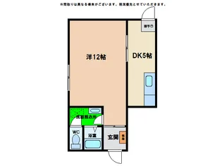 北浜ハイツ【1階】の間取り