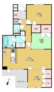 カーサフロレスタ西馬込弐番館【5階】の間取り