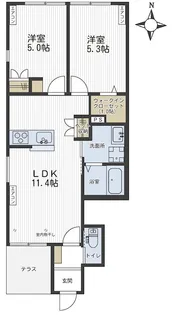 Evergreen Hills【1階】の間取り