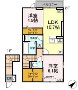 岡山県倉敷市四十瀬【アパート】の間取り