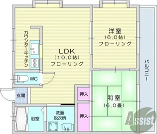 コーポドリームスA棟【2階】の間取り