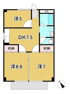 テクノハイム本宿 梅【2階】の間取り