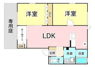 ひびきのハイムB棟【1階】の間取り