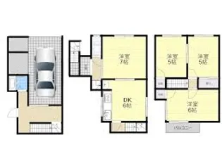 大阪府寝屋川市北大利町【一戸建】の間取り