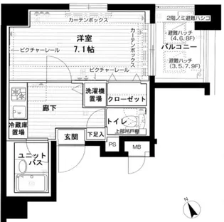 メインステージ四ツ谷【6階】の間取り