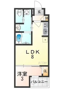 1LDKの間取り画像