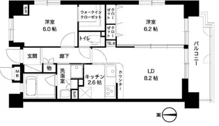 エクメール高取【5階】の間取り