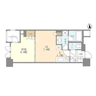 東京都港区新橋6【マンション】の間取り