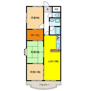 岐阜県羽島郡笠松町田代【マンション】の間取り