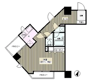 パークテラス恵比寿【6階】の間取り