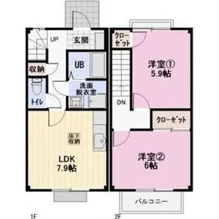 岐阜県恵那市大井町【一戸建】の間取り