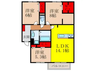 アベニールA棟【2階】の間取り