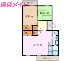 コーポ江原島【2階】の間取り