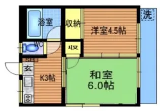 あかつき荘【1階】の間取り
