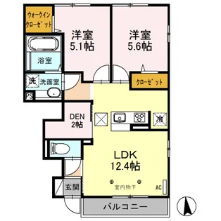 セントフィールドII【1階】の間取り
