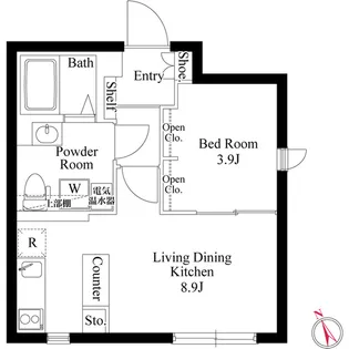カーサフェリオ日暮里【3階】の間取り