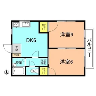 サンリバー佐川【1階】の間取り