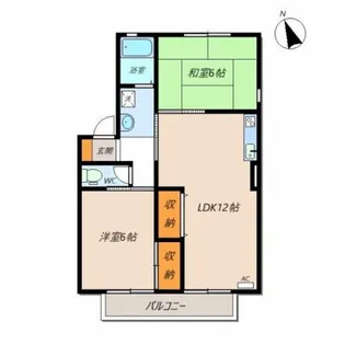 ハイカムール赤田【1階】の間取り