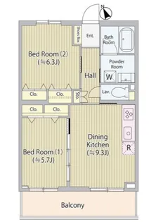 ホワイトガーデン久我山【3階】の間取り