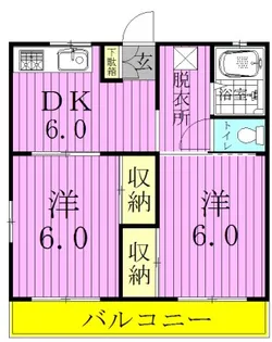 ハイツみのり【2階】の間取り