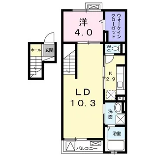 レーブ ポルト【4階】の間取り