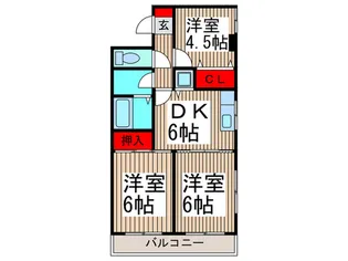リレント入間【4階】の間取り