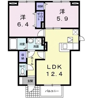 グレイスフル・B【1階】の間取り