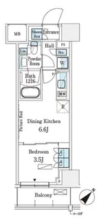 パークアクシス横浜伊勢佐木町通り【10階】の間取り