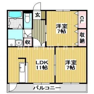 コートプレイス龍田III【2階】の間取り