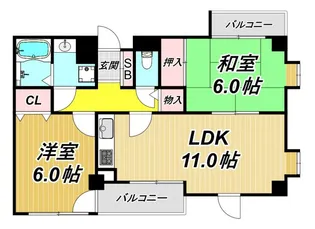 ラディエ南武庫之荘【2階】の間取り