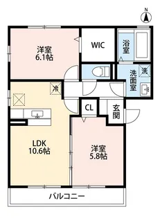 Green Valley 香里ヶ丘 B棟【1階】の間取り