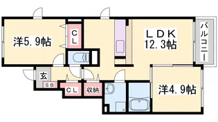 サンリットI【1階】の間取り