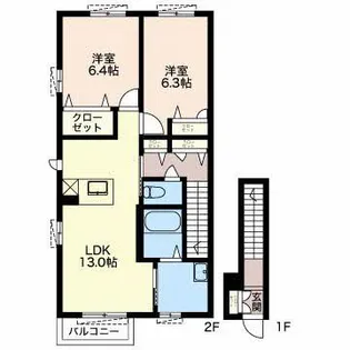 ナノハナテラス【2階】の間取り