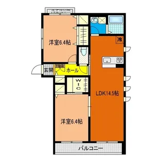 グラン エシェゾー【2階】の間取り