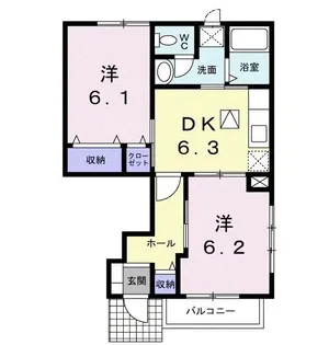 サンライト プリティー【1階】の間取り