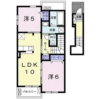 ひなたIIB【2階】の間取り