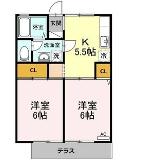 ザ・ドゥシェル【1階】の間取り
