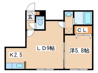 AKT月寒中央【1階】の間取り