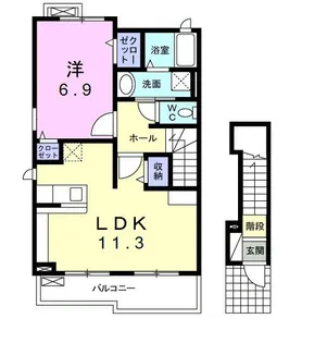 どぅじえむ・ぷろむな~ど【2階】の間取り