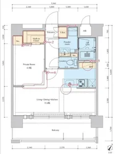 ネストピア博多グランドステージ【9階】の間取り