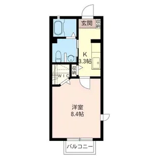 メルベーユB棟【1階】の間取り