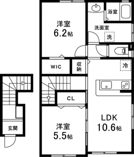 サニーフォレストB【2階】の間取り