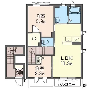 柴田オーチャードメゾンA【2階】の間取り