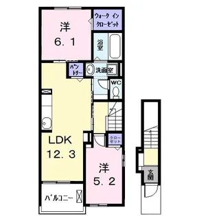 カーサみやびX【2階】の間取り