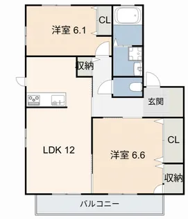 ルナフレールB【1階】の間取り