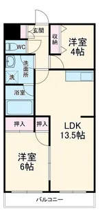ウッドサイド浦和【5階】の間取り