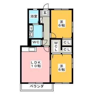 パルメゾン飯泉B【1階】の間取り