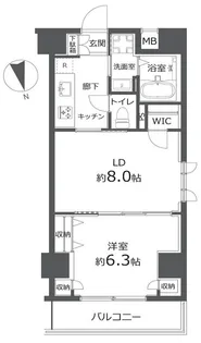 日神デュオステージ浅草松が谷【8階】の間取り