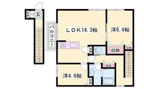リラフォート栗田【2階】の間取り