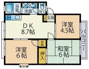 サンヴィレッジみつわ台A棟【2階】の間取り